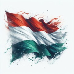 Watercolor flag of Hungary, a vibrant symbol of national pride and identity
