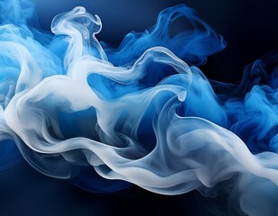 Fototapeta premium blue smoke on black background