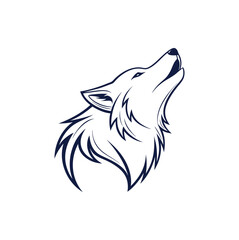Tribal Wolf Head Logo Strong and Bold Animal Symbol
