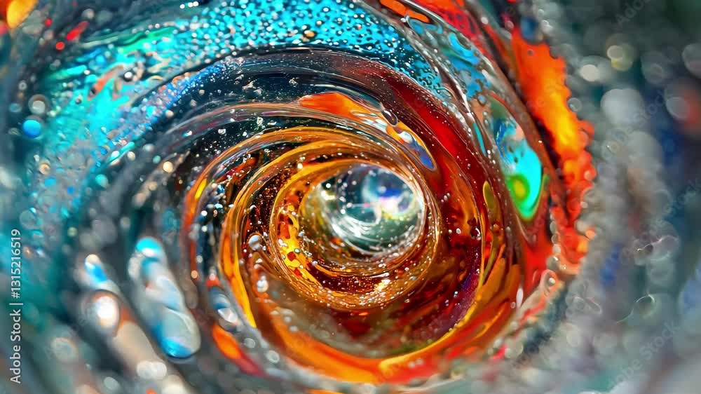 Fototapete particles swirling into a vibrant vortex creating a mesmerizing spectacle of color and motion, parti