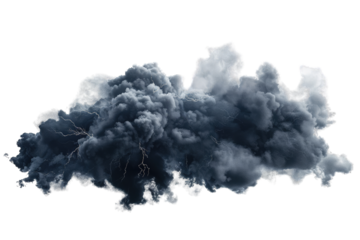 Dark storm clouds Isolated on transparent background