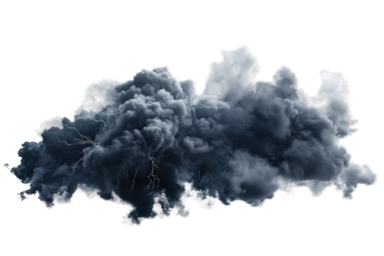 Dark storm clouds Isolated on transparent background