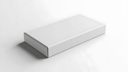 Fototapeta premium Realistic close-up of a sleek tech white gadget box, rectangle form, white background