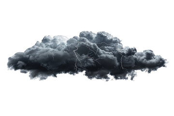 Dark storm clouds with lightning isolated on white and Lightning, Isolated on transparent background png