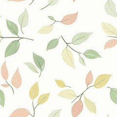 Repetitive seamless pattern of leaf foliage for fabric design.