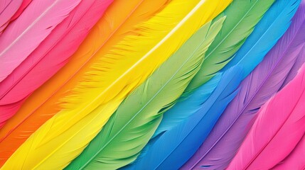 Obraz premium Vibrant and colorful parrot feathers exhibiting a stunning transition of hues in a macro close-up view of nature