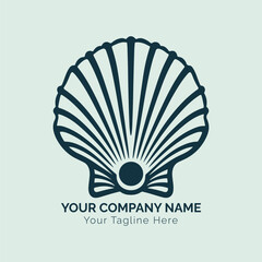 Line of seashell shells and glyph logo