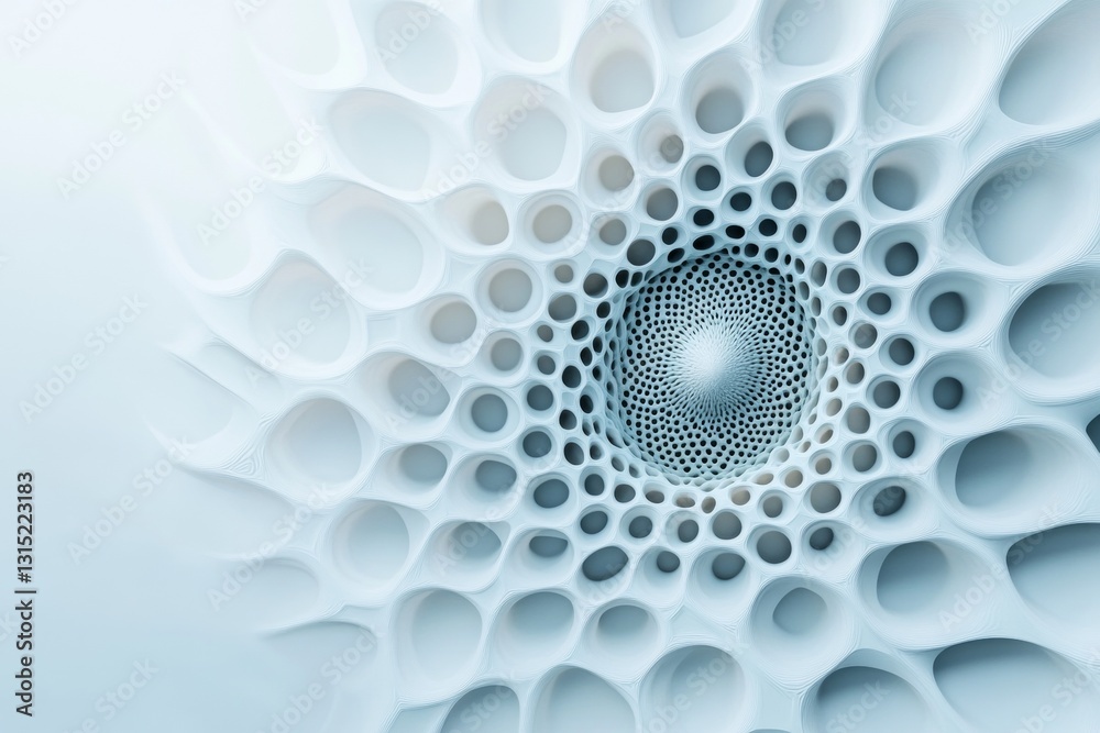 Poster this image features an intricate abstract pattern with soft blue tones, creating a calming visual im