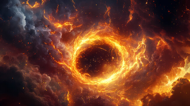 Arcane firestorm crackling with magical energy. Arcane - Portal. Illustration