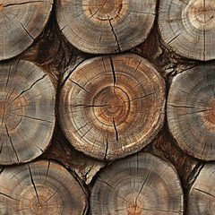 Naklejka premium Close-up of rustic wood texture, showing tree rings and natural cracks.