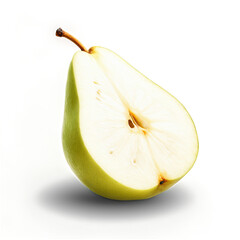 sliced pear isolated on transparent background