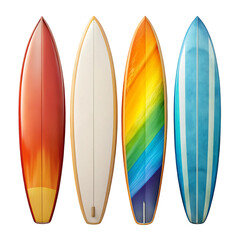 vector illustration of a set of surfboard