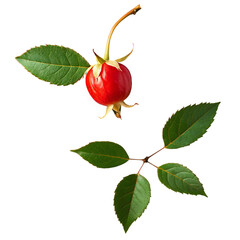 rose hip berry fruit isolated on transparent background