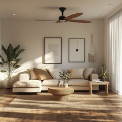 The cozy and comfortable living room scene offers a warm feeling