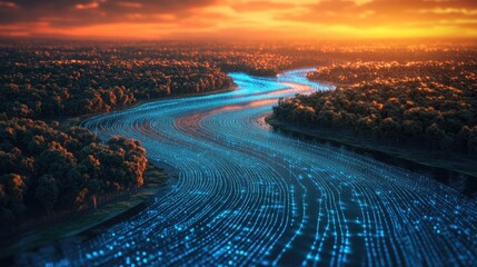 World Rivers Day high tech data concept