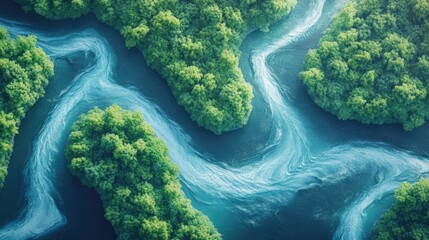 World Rivers Day high tech data concept