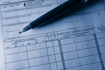 Blank health insurance reimbursement claim form