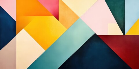 Harmonious Geometrical Composition with Vivid and Pastel Color Blocks