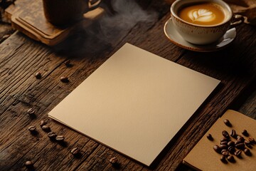 blank paper with coffee cup