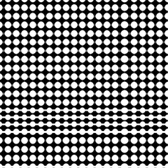 A seamless, high-contrast black point-dot screen pattern featuring evenly spaced circular dots arranged in a uniform grid. The sharp, clean design creates a smooth, tileable texture with a modern,