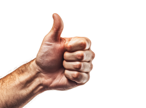 Positive gesture hand gesture isolated on transparent background, png