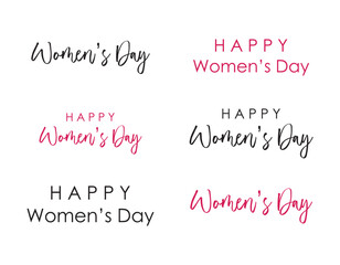 Happy Women's Day Greetings quotes set vector illustration