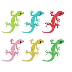 lizard animal gecko cute salamander vector illustration symbol icon
