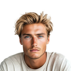 Fototapeta premium Portrait of young man white isolated on transparent background, png