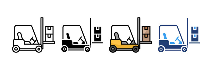 Forklift  Icon Set Multiple Style Collection