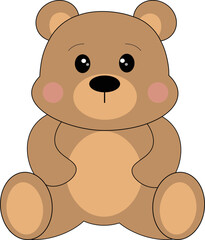 Cute Teddy Bear Vector, Hand-drawn Bear, Teddy Bear Character, Valentine Bear Vector