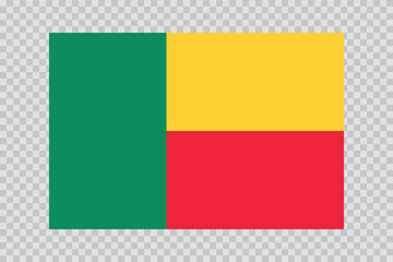 Flag of Benin. National symbol in official colors. Template icon. Abstract vector background.