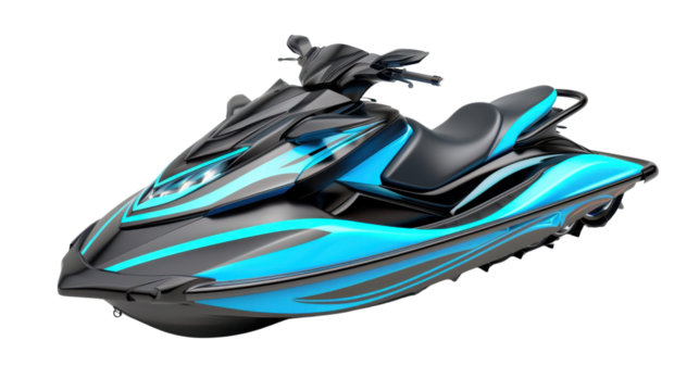 Modern personal watercraft isolated on transparent background