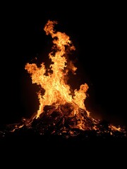 Fiery inferno against a stark black backdrop, inferno, digital art