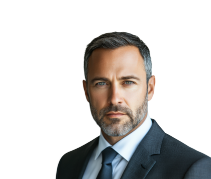 Businessman portrait professional isolated on transparent background, png