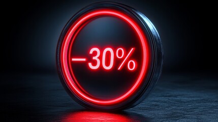 Showcasing a sleek minimal floating discount sign in high fidelity design for modern retail environments