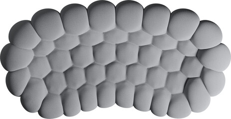 Top view of bubble gray upholstered sofa