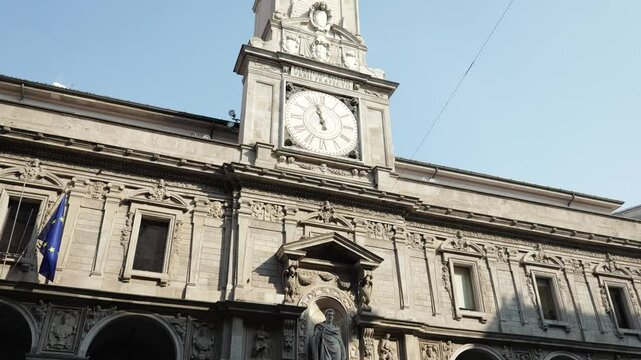 Milan, Italy - February 2025 - Visiting the exterior of the historic buildings of the Lombard capital