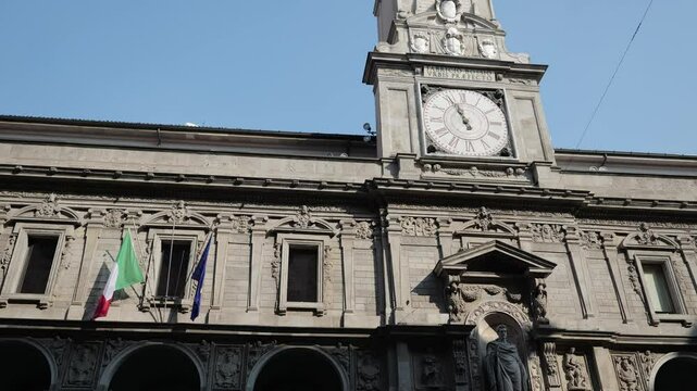Milan, Italy - February 2025 - Visiting the exterior of the historic buildings of the Lombard capital