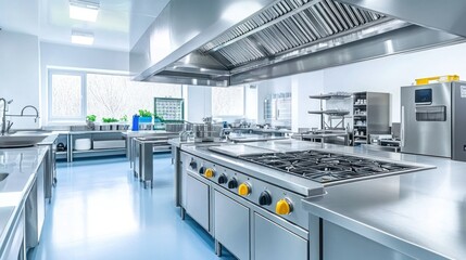 Modern Stainless Steel Commercial Kitchen Interior Design