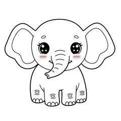 Adorable Kawaii Animal Vector Arts For Coloring Book
