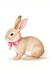 Obraz premium Brown rabbit on white background