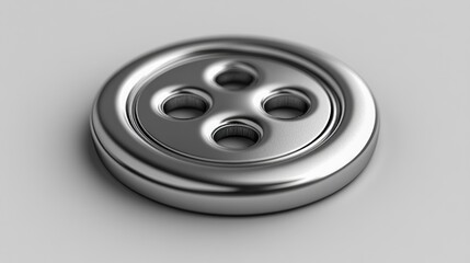 Close-up of a metallic button on a plain background (1)