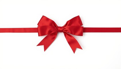 Red bow on white background