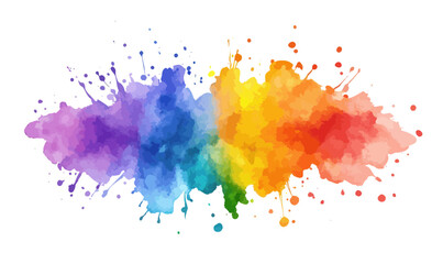 Vibrant Colorful Ink Splash Watercolor Explosion on White for Creative Designs