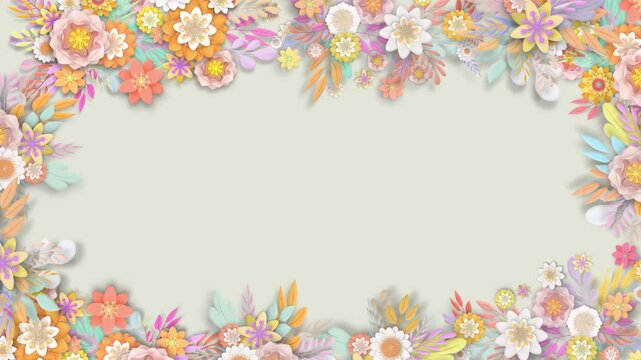 Wedding invitation blooming flowers card create energetic, positive backdrop for social campaigns