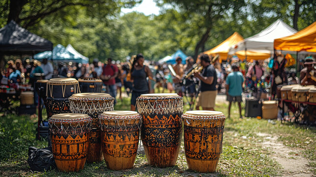 Vibrant Juneteenth Parade with Flags, Drummers, and Dancers