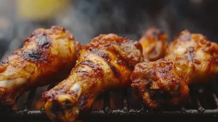 Crispy Fried Chicken Drumsticks and Wings: Golden Brown Delights Close-Up