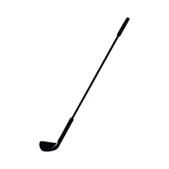 Black Silhouette of a Golf Club with Angled Clubhead