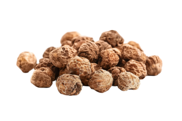 Tiger nuts PNG, transparent isolated background. Healthy superfood nut snack. Nutritious, natural, organic food, flavour, cooking ingredient, vitamin mineral source