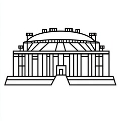 Obraz premium Minimalistic Stadium Outline Icon - Architectural Structure in Clean Lines